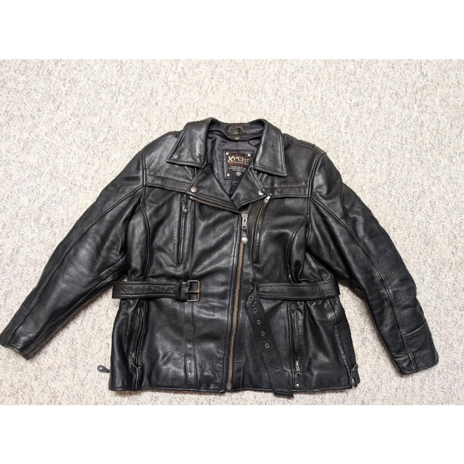 Vintage VINTAGE Xpert Motorcycle Jacket Women 2XL Black Belted Ventilated Leather Coat Size XXL / US 16-18 / IT 52-54 - 7 Thumbnail