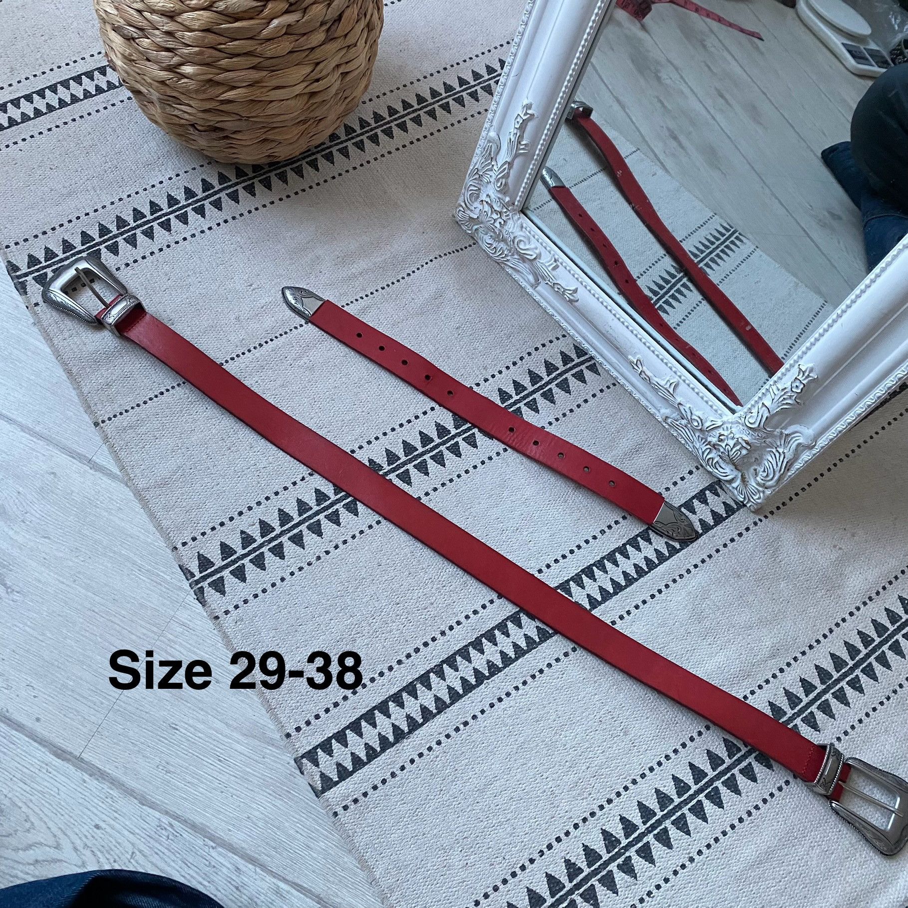 Japanese Brand 2000s Vintage Belts Y2K Western Punk leather belt Japanese Size 34 - 4 Thumbnail