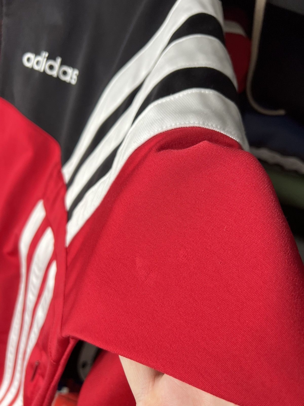 Adidas Vintage Adidas Track Jacket Red Black 90s Three Stripes Size US M / EU 48-50 / 2 - 12 Thumbnail