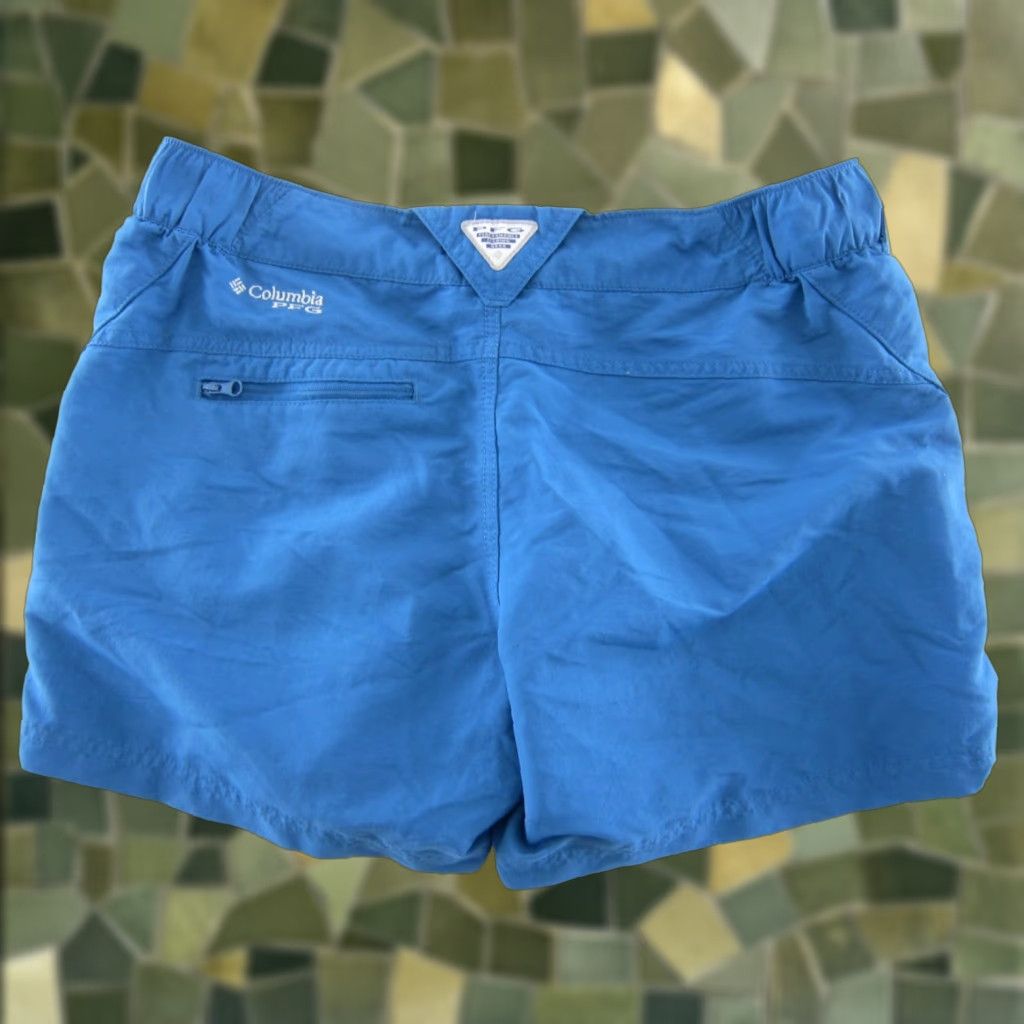 Vintage Columbia Nylon Stretch Blue Brown Lightweight Hike Travel Packable Shorts M Size 32" / US 10 / IT 46 - 1 Thumbnail
