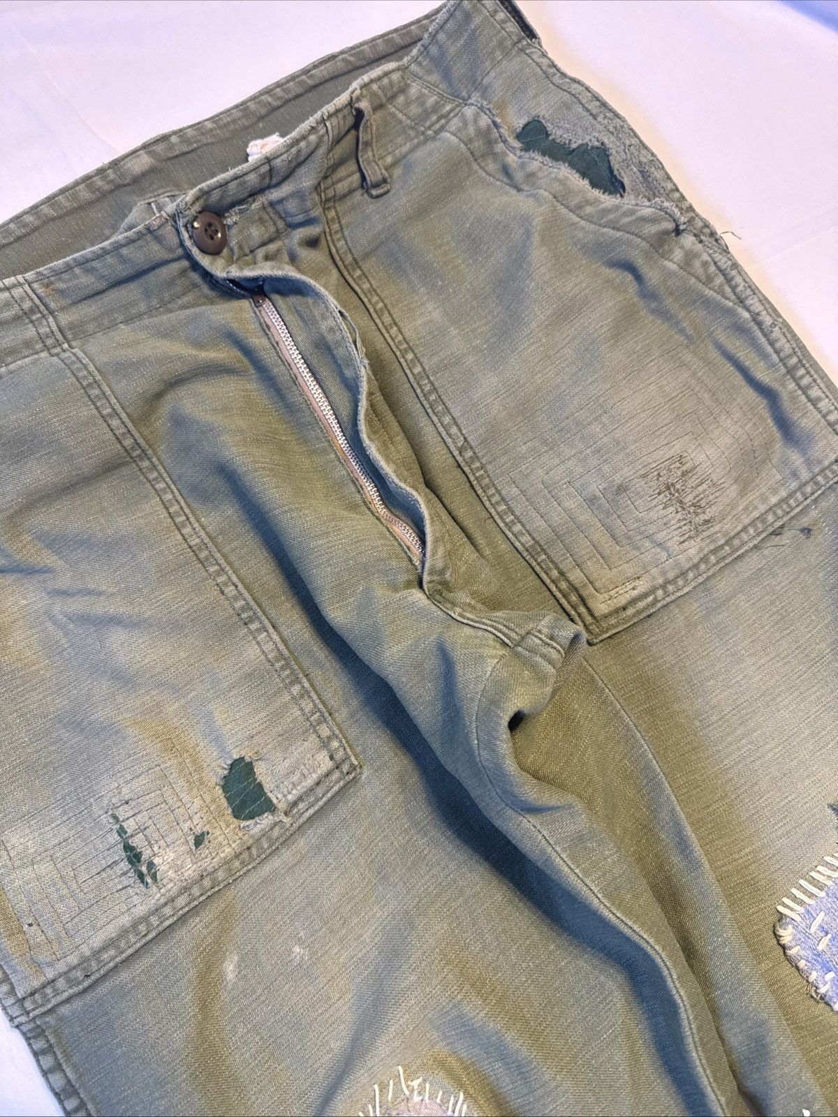 Vintage Vintage 70s OG 107 US Army Vietnam Repaired Green Pants Size US 34 / EU 50 - 5 Thumbnail