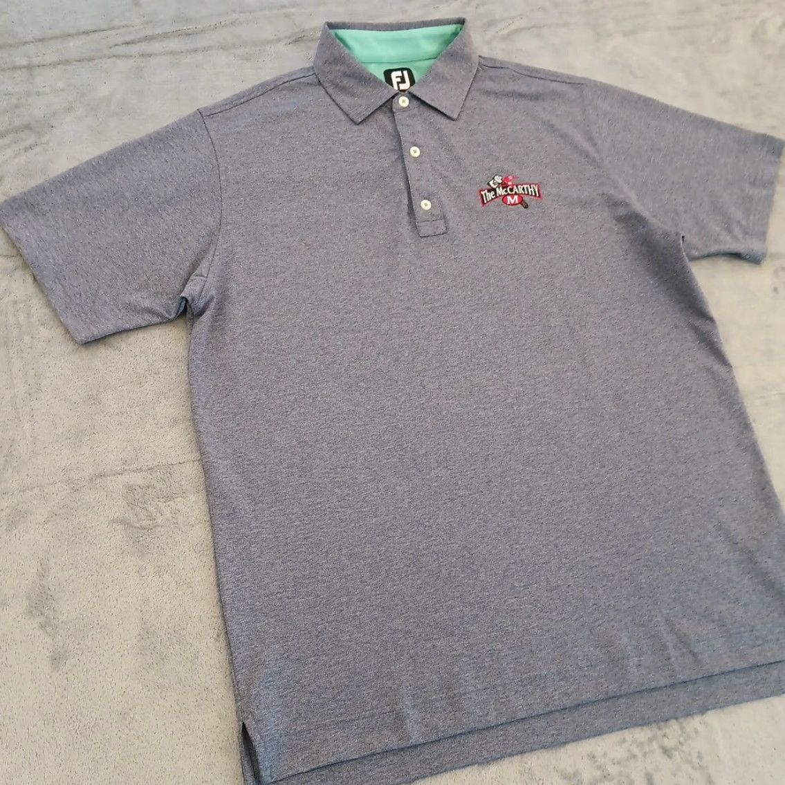 Footjoy FootJoy Polo Shirt Mens L Blue Embroidered Short Sleeve Golf Size US L / EU 52-54 / 3 - 5 Thumbnail