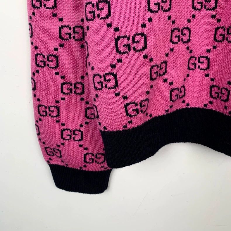 Gucci Gucci Double G full print wool mixed cotton pink round-neck Size US S / EU 44-46 / 1 - 4 Thumbnail