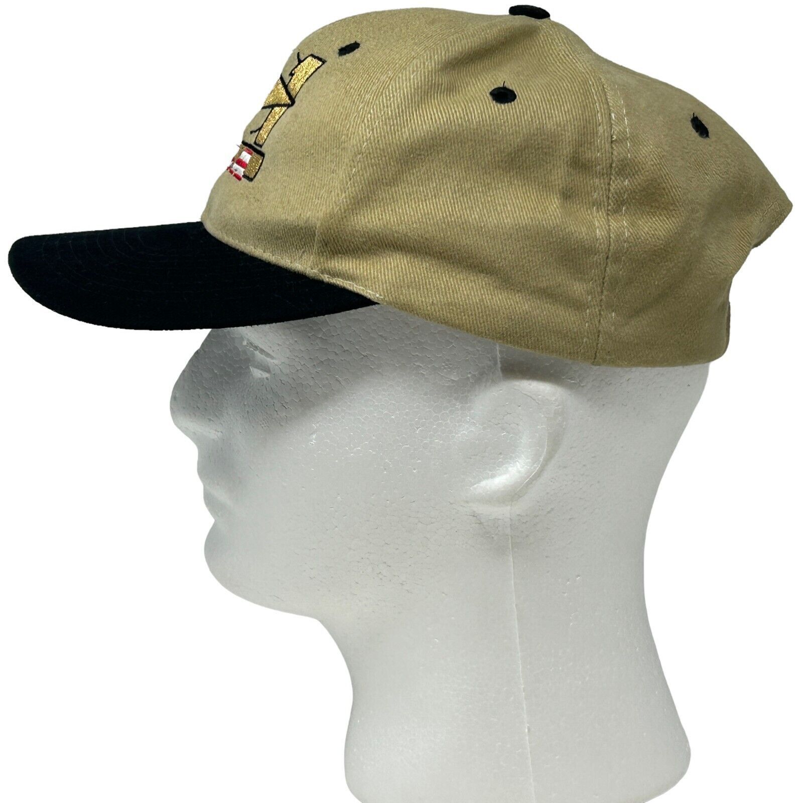 Nissan Vintage 90s 101 USA Hat Baseball Cap Beige Tan Nissin Unisex Size ONE SIZE - 5 Thumbnail