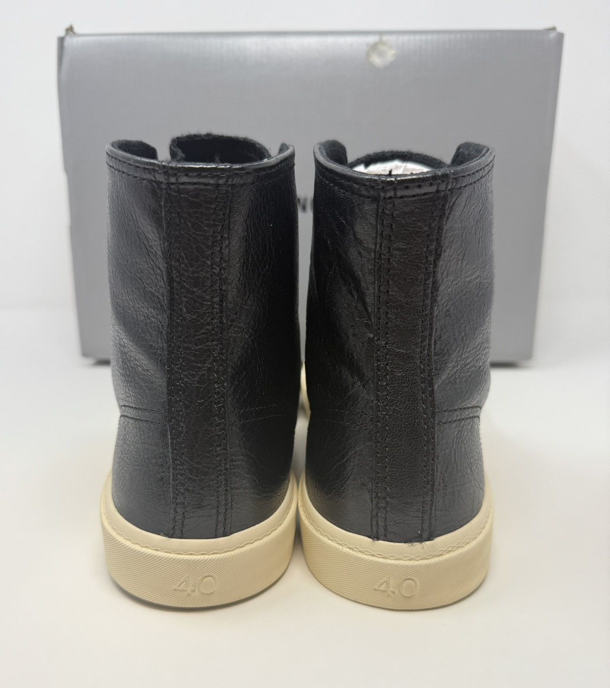 Balenciaga Balenciaga Paris High Top Sneaker Black Leather Size US 7 / EU 40 - 3 Thumbnail