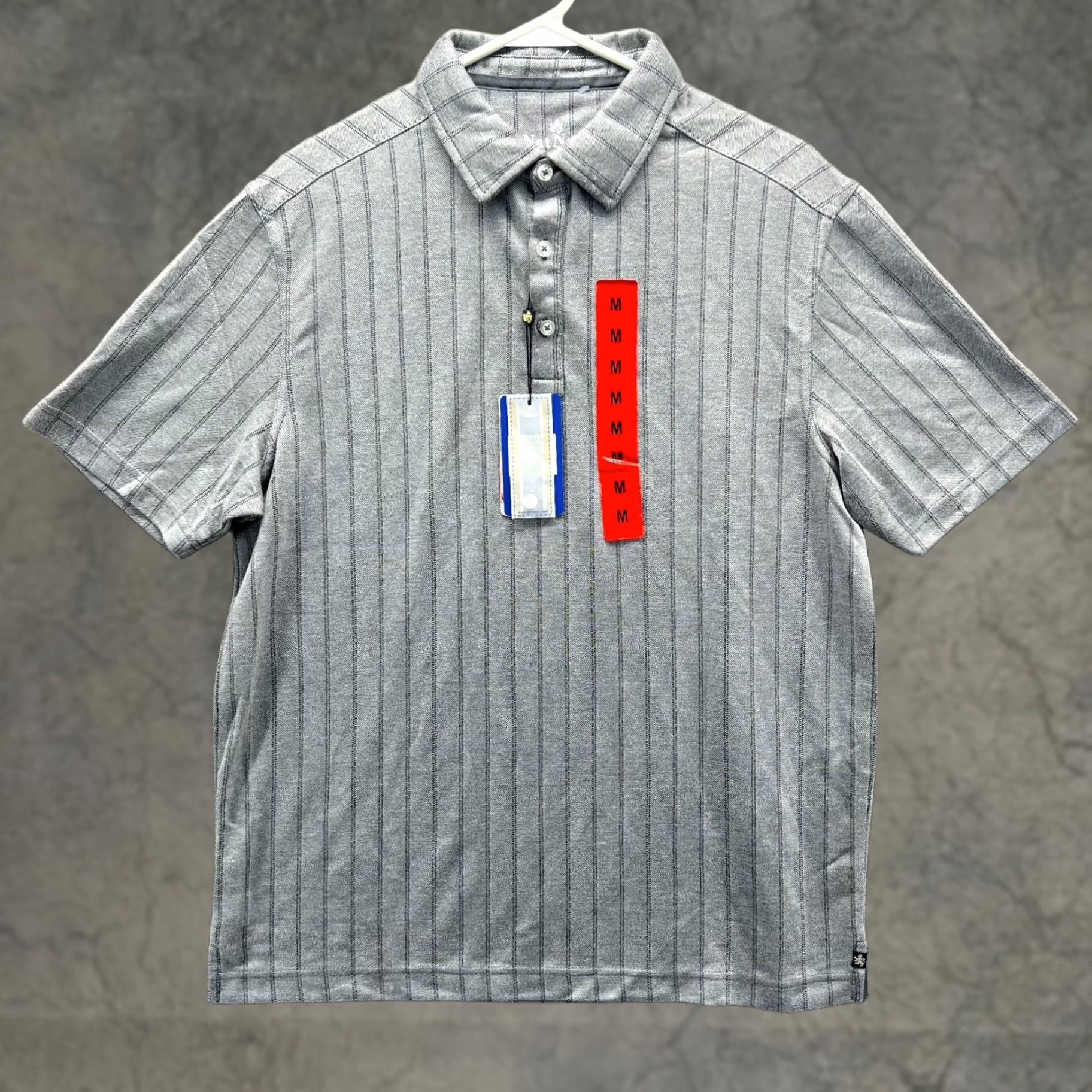 Nat Nast Nat Nast Polo Shirt Mens Medium Gray Striped Luxury Originals NEW Polo Shirt Regular Fit Short Sleeve Gray Mens M Nat Nast Luxury Originals Size US M / EU 48-50 / 2 - 1 Thumbnail
