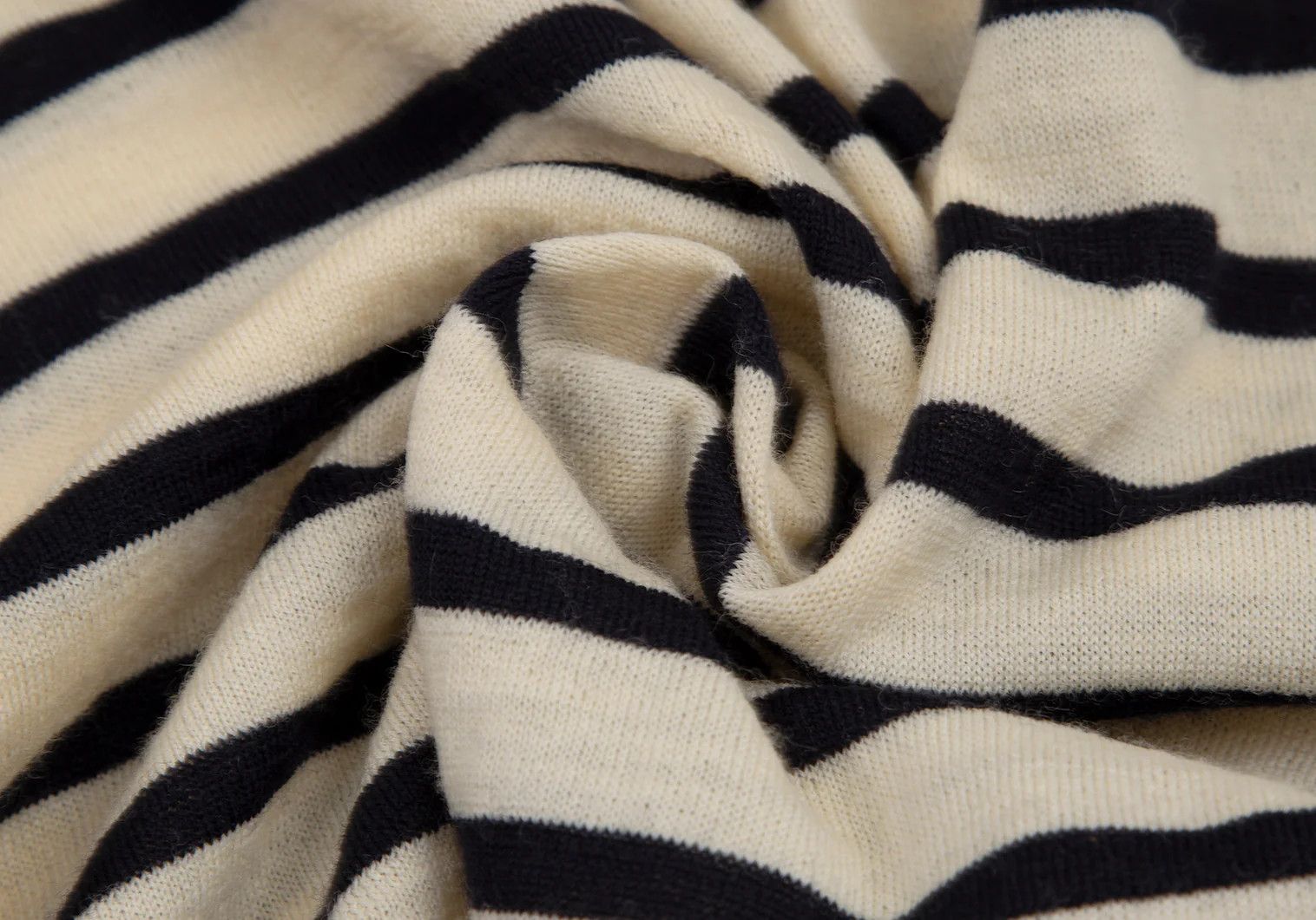 Jean Paul Gaultier Half-Zip Knit with Marine Stripe in Beige and Navy, Size 48 Size US M / EU 48-50 / 2 - 12 Thumbnail