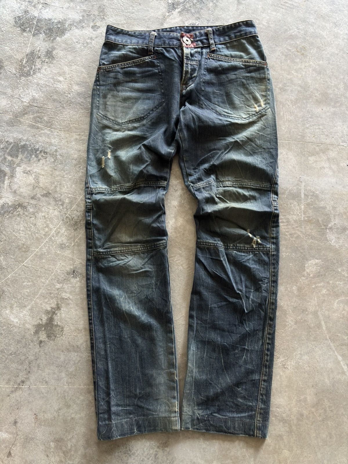Marithe + Francois Girbaud MARITHE FRANCOIS GIRBAUD MFG biker jeans distressed vintage Size US 30 / EU 46 - 1 Thumbnail