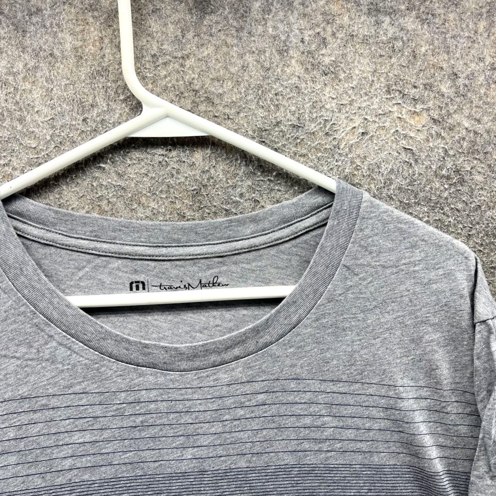TravisMathew Travis Mathew Shirt Mens L Gray Striped Lightweight Crewneck Tee Casual Size US L / EU 52-54 / 3 - 7 Thumbnail