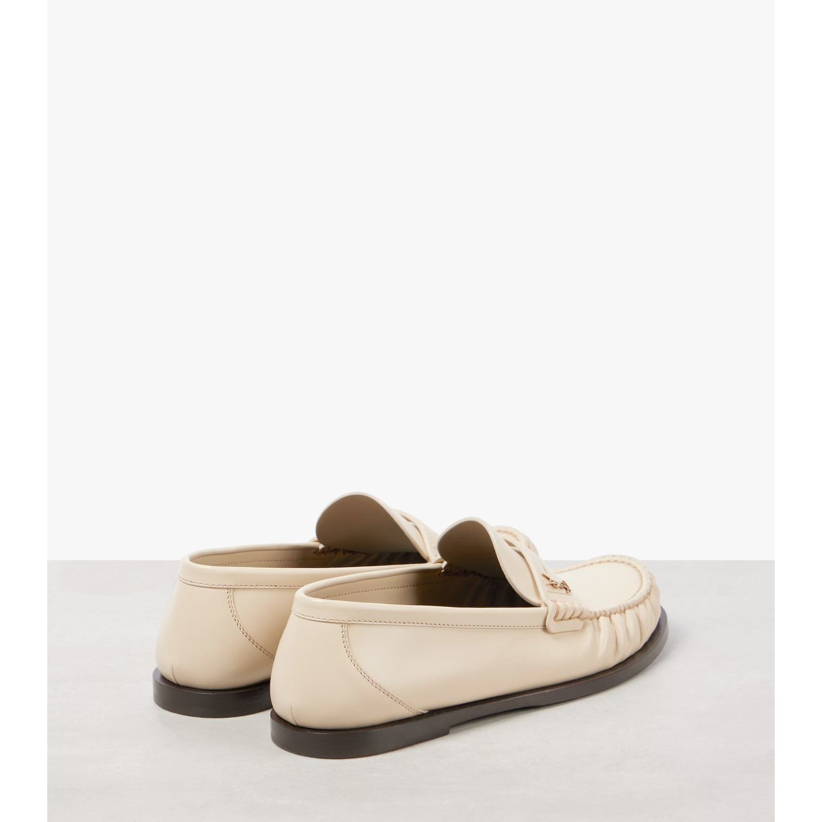 Saint Laurent Paris NIB Saint Laurent YSL Logo Leather Penny Loafers White 34.5 Size US 4.5 / IT 34.5 - 6 Thumbnail