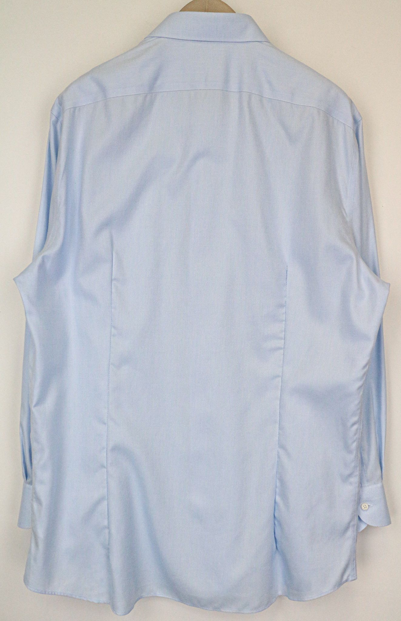 Suitsupply TRAVELLER 45/17 3/4 Slim Blue Cotton Shirt 79250 Size 44R - 2 Thumbnail