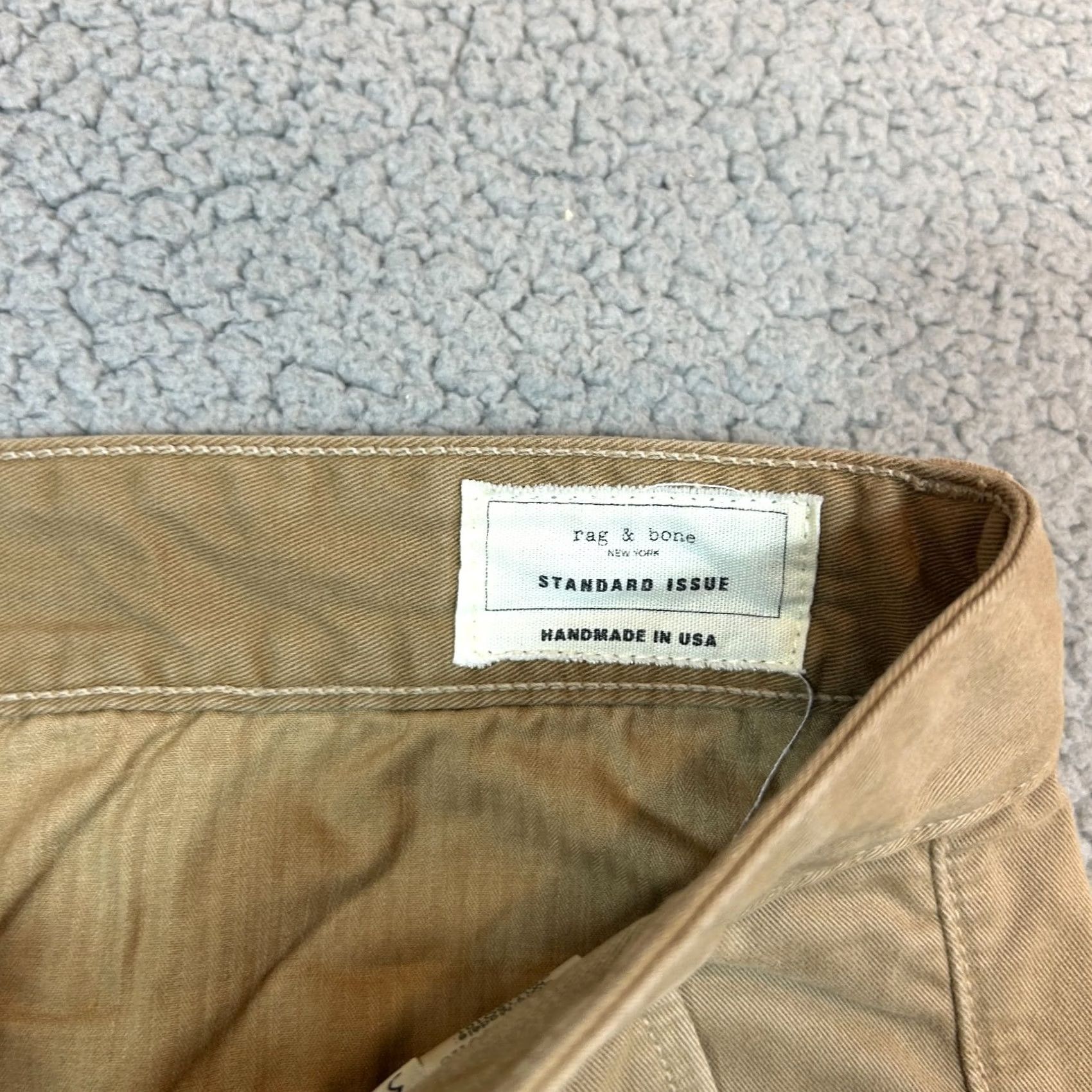 Rag & Bone rag & bone Chino Pants Slim 36x32 Beige USA 2nd Rag & Bone Fit 2 Men Casual Slim Straight Front Button Pocket Logo Pattern Solid Vintage: No Size US 36 / EU 52 - 3 Thumbnail