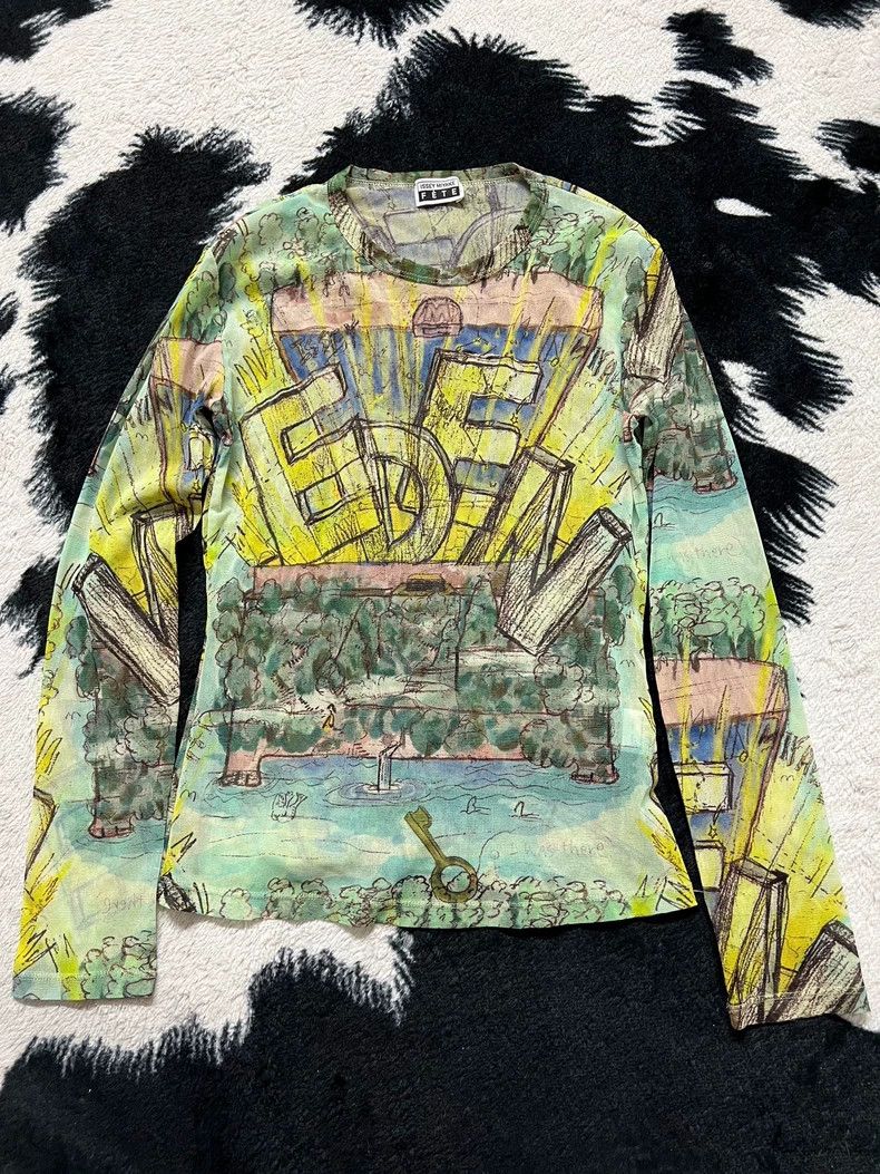 Issey Miyake Graffiti tulle top