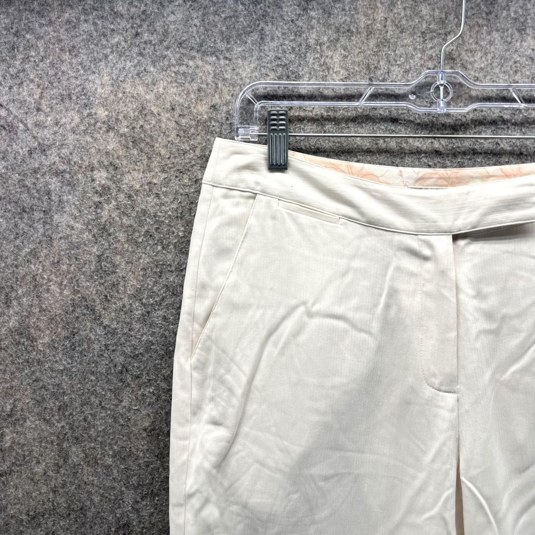 Tommy Bahama Tommy Bahama Pants Women 8 White Silk Flat Front Chino Straight Casual Formal Travel Size 30" / US 8 / IT 44 - 3 Thumbnail
