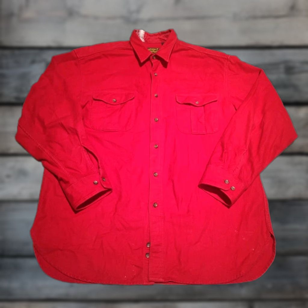 Eddie Bauer VINTAGE Eddie Bauer Men’s XL Button-Down Shirt Red 90s Flannel Casual Made in USA Size US XL / EU 56 / 4 - 1 Thumbnail