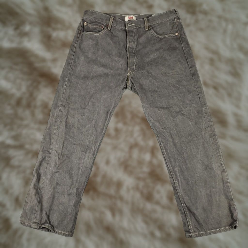 Levi's Levis 501 Jeans Mens Gray Straight Leg Size 38x28 Cotton Denim Pants Size US 38 / EU 54 - 1 Thumbnail