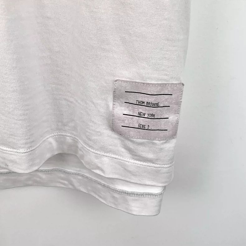 Thom Browne Thom browne White cotton round-neck short-sleeved T-shirt 2 Size US M / EU 48-50 / 2 - 4 Thumbnail