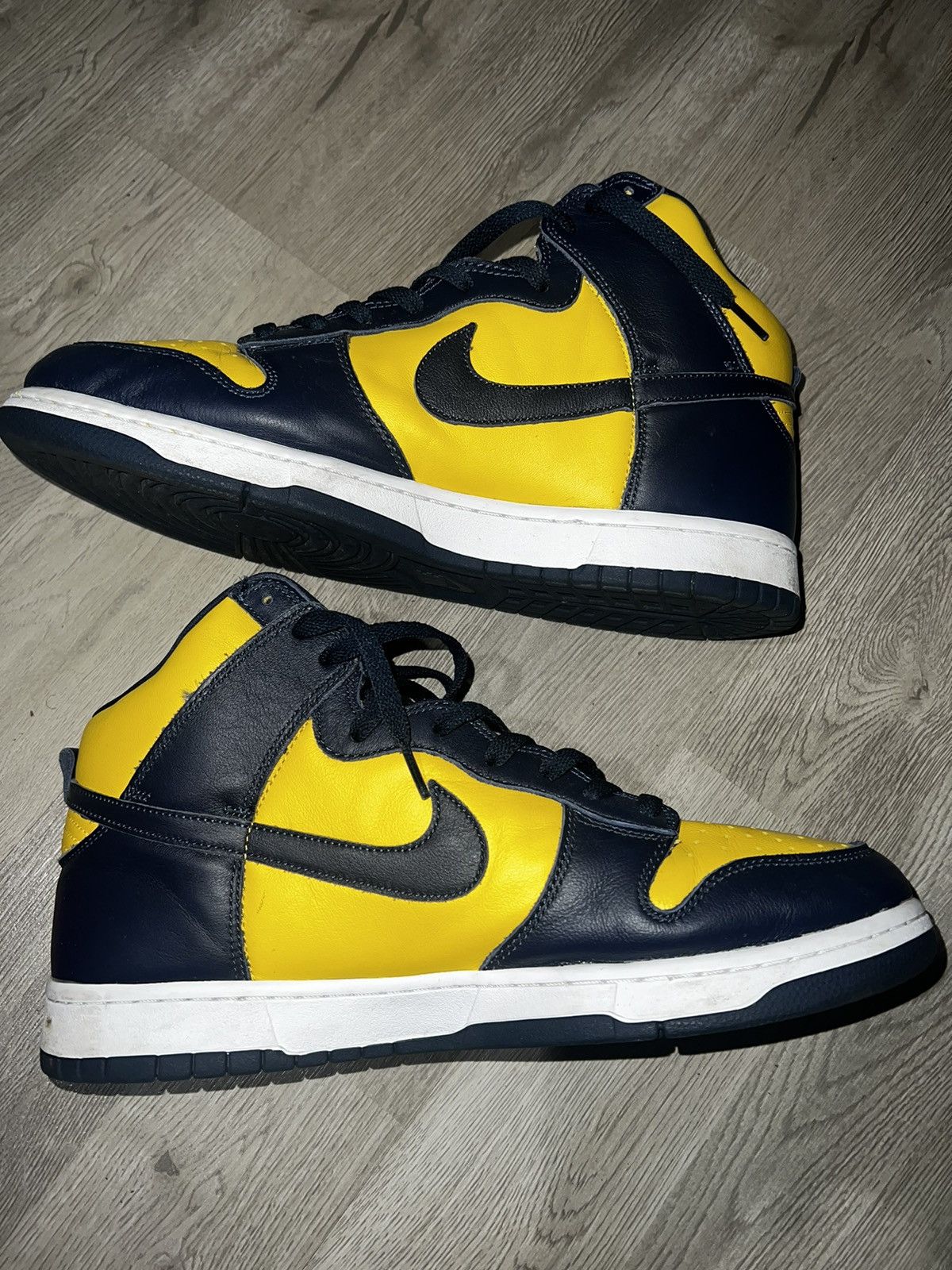 image of Nike Dunk High Michigan Shoes in Blue, Men's (Size 13)
