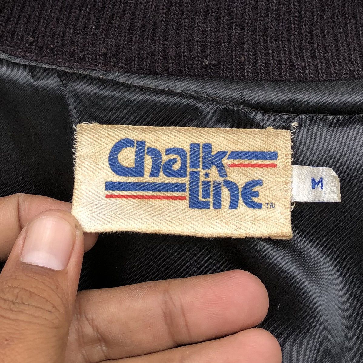 Chalk Line Vintage 80s Chalk Line Wool Leather Varsity Jacket Size US M / EU 48-50 / 2 - 23 Thumbnail