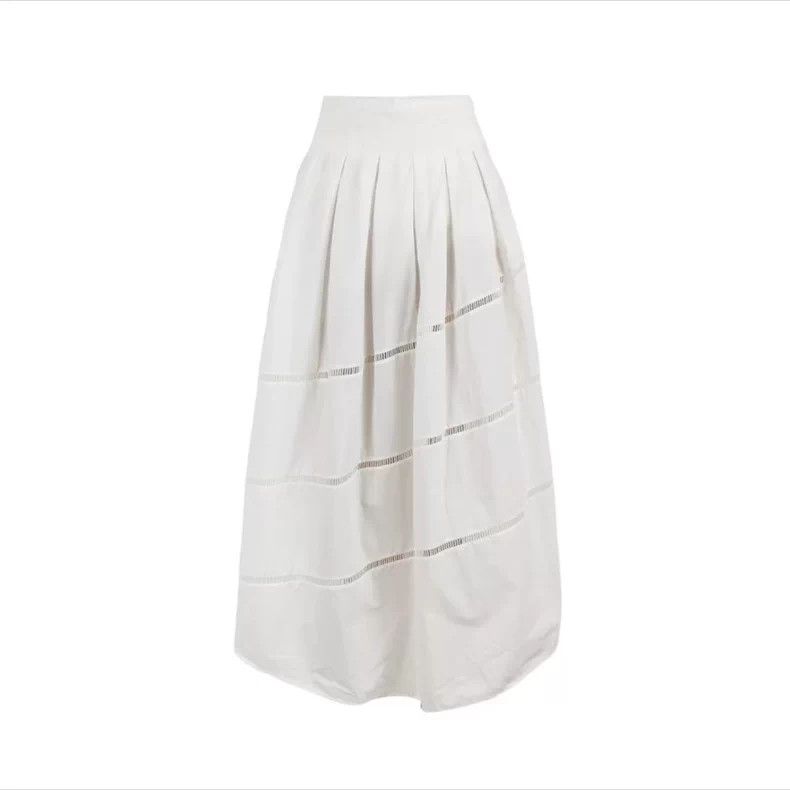 Brunello Cucinelli Brunello Cucinelli White Cotton A-Line Skirt Size US 38 / EU 54 - 1 Thumbnail