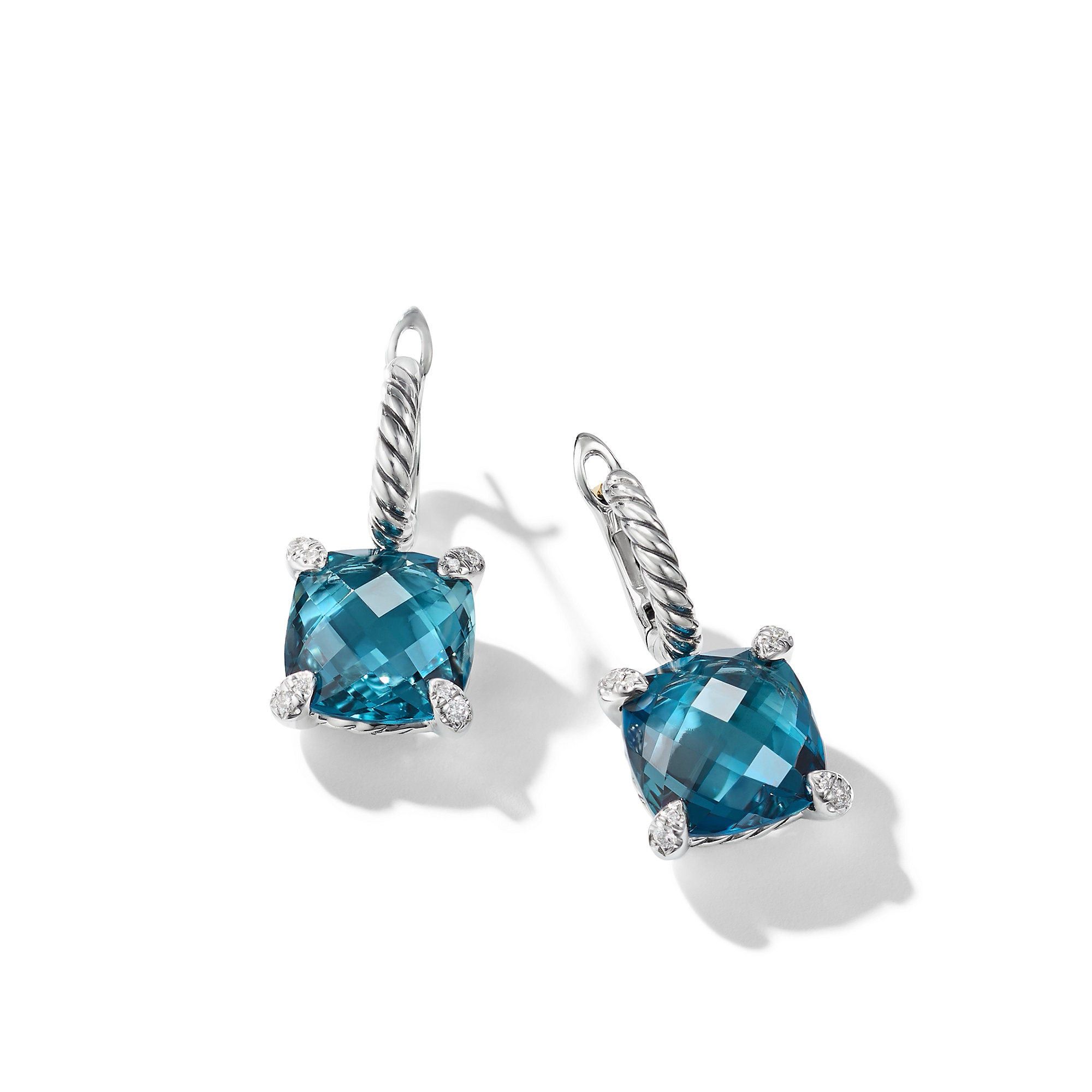 David Yurman o1w1db10525 E12744D Earrings in Silver with Topaz & Diamond Size ONE SIZE - 2 Thumbnail