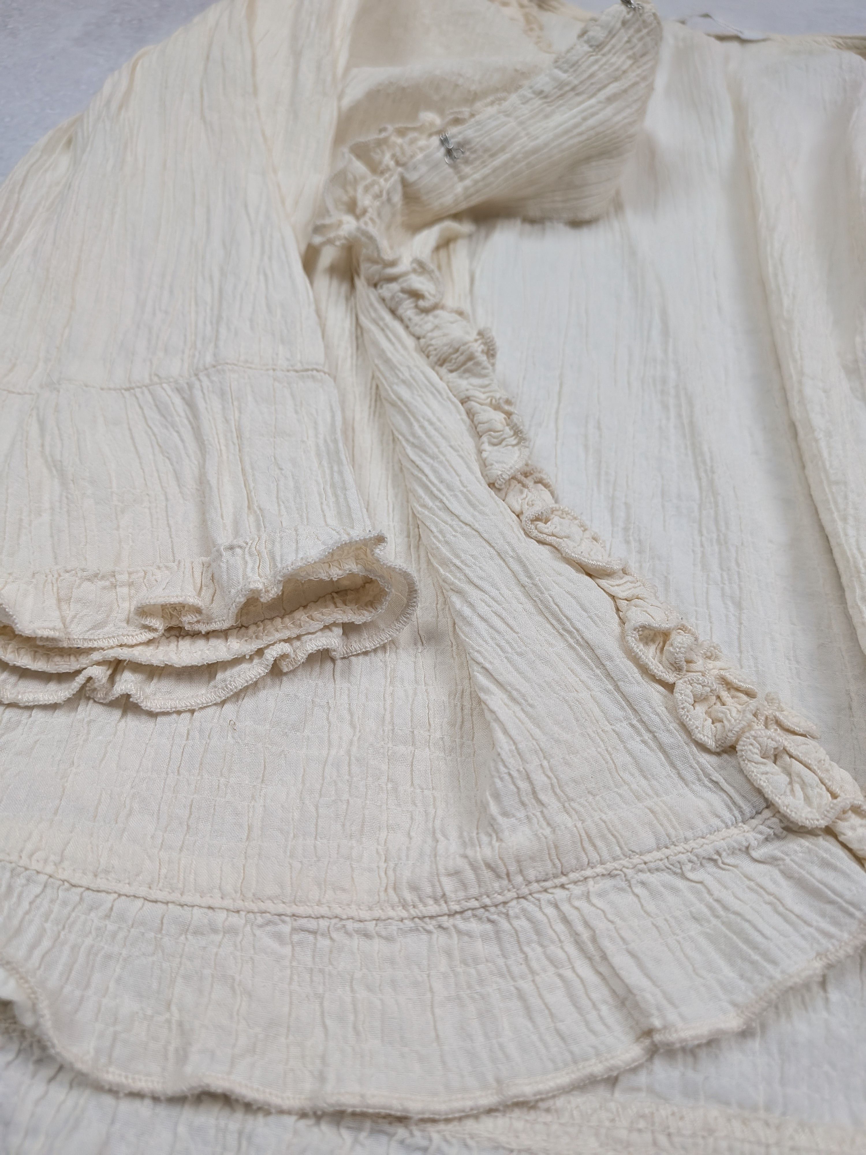 Other Rosa Cheri Vintage Cream Silk Blouse Flared Sleeves Size L M Size M / US 6-8 / IT 42-44 - 6 Thumbnail