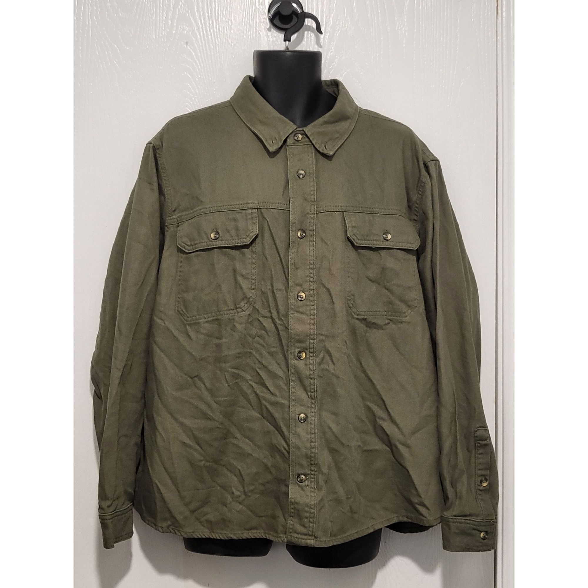 Lucky Brand Lucky Brand Button Down Jacket Men Sz XXL Army Green Heavy C Size US XXL / EU 58 / 5 - 1 Thumbnail