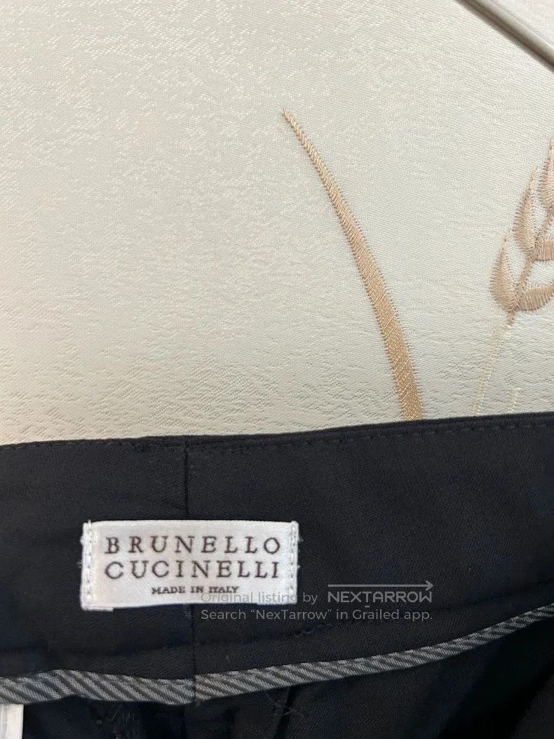 Brunello Cucinelli Brunello Cucinelli Black Wool Beaded Chain Pants. Size US 40 / EU 56 - 4 Thumbnail