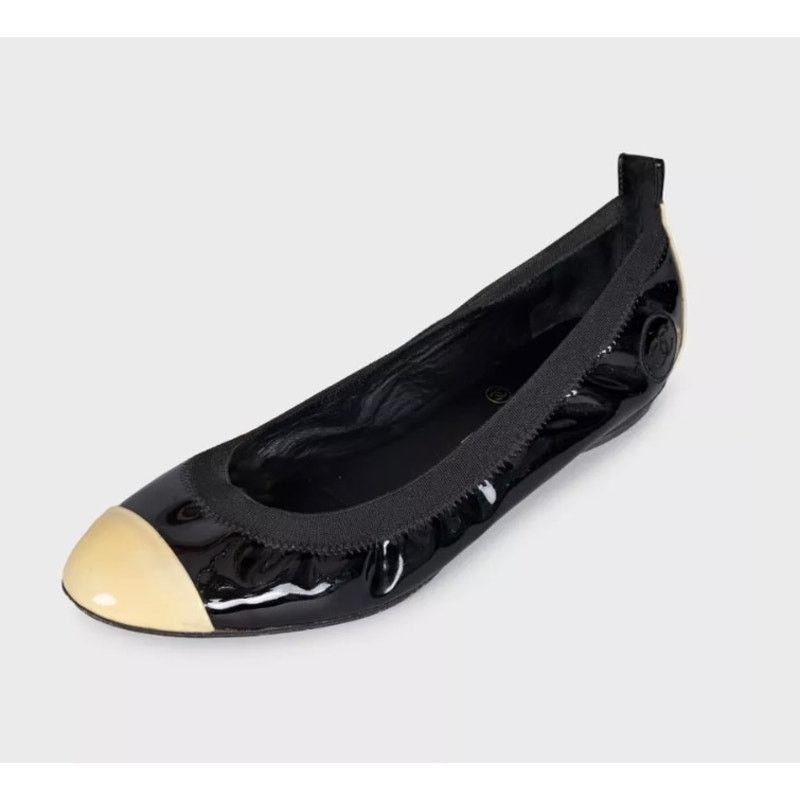 Chanel Chanel Black Patent Leather Ballerina Flats - Size 39.5 Size US 8.5 / IT 38.5 - 3 Thumbnail