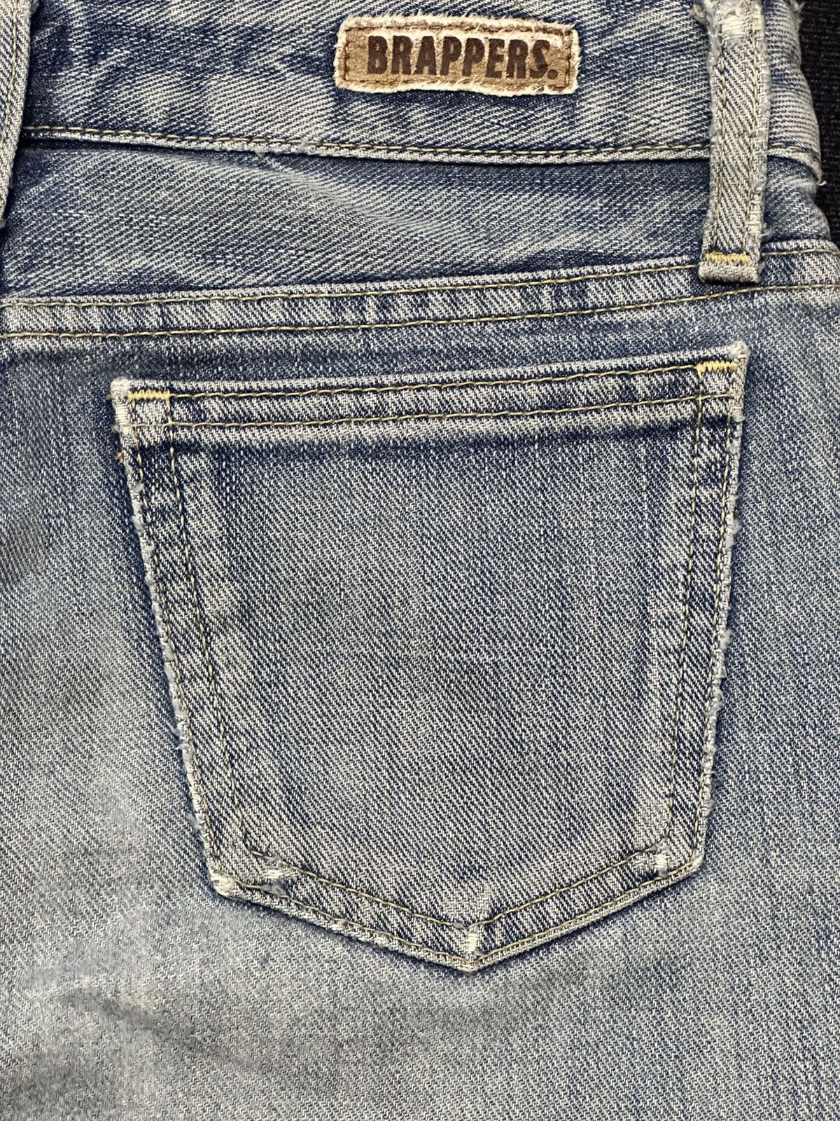 Japanese Brand Brappers Vintage Distressed Jean With Bootcut Style & Faded Size US 28 / EU 44 - 7 Thumbnail