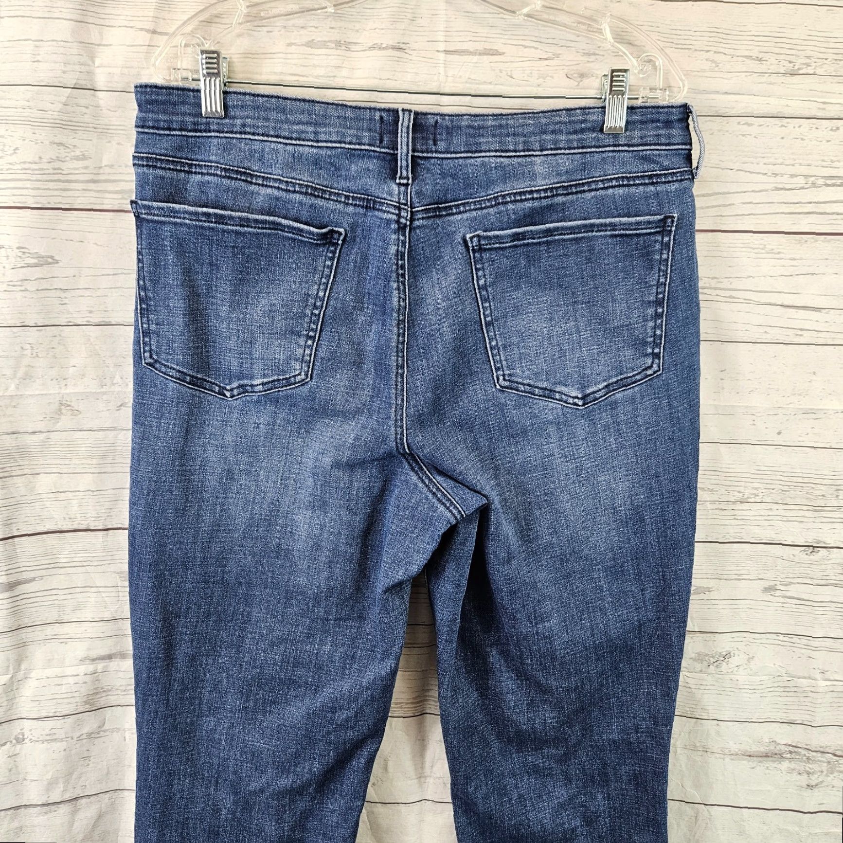 NYDJ NYDJ Womens Ankle Jeans 12 Blue High Rise Distressed Cotton Blend Denim Shirt? Size 34" / US 12 / IT 48 - 4 Thumbnail