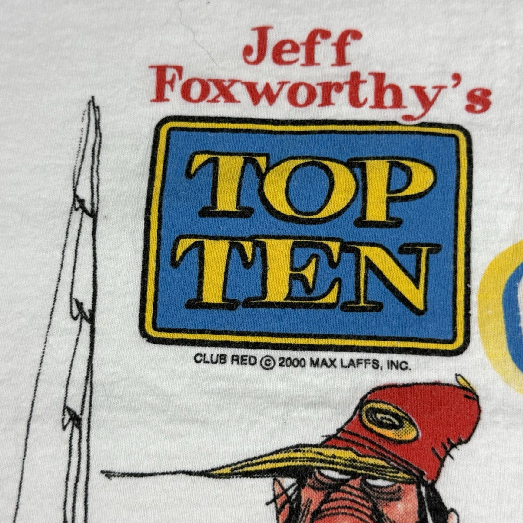 Delta VINTAGE Jeff Foxworthy T-Shirt Mens Large White Delta Cotton Short Sleeve Redneck Fishin Excuses Size US L / EU 52-54 / 3 - 5 Thumbnail