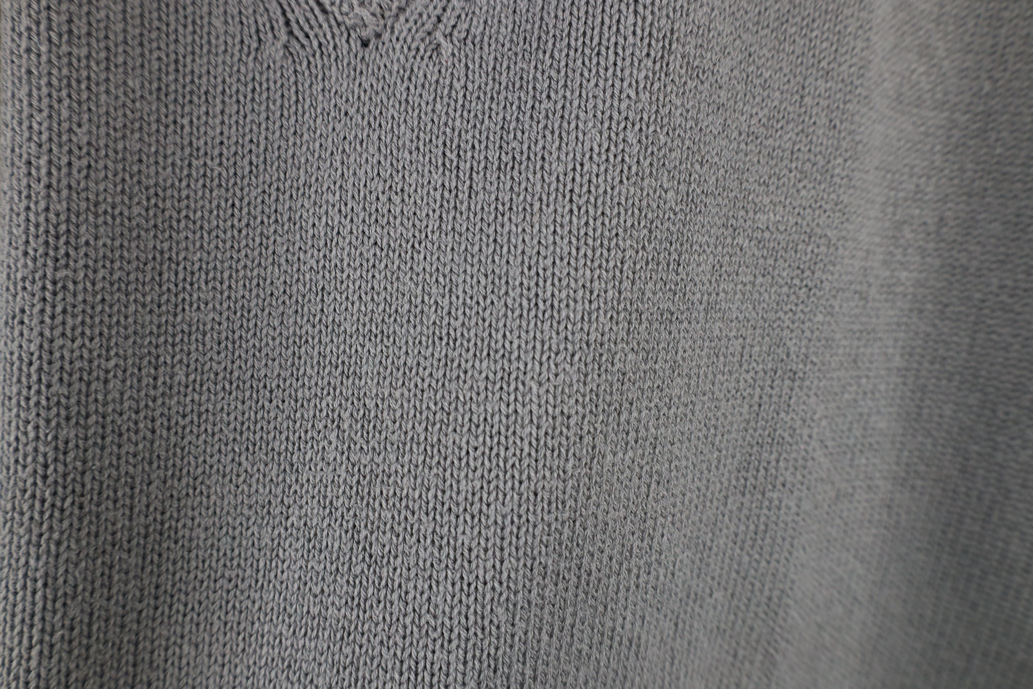 Vintage Vintage 90s Streetwear Blank Ribbed Knit V-Neck Sweater Gray Size US XL / EU 56 / 4 - 5 Thumbnail
