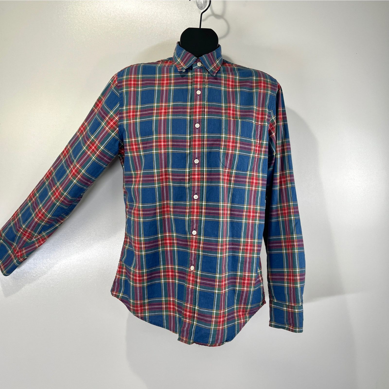 J.Crew J. Crew Stretch Secret Wash Shirt Organic Cotton Plaid Blue Size US M / EU 48-50 / 2 - 5 Thumbnail