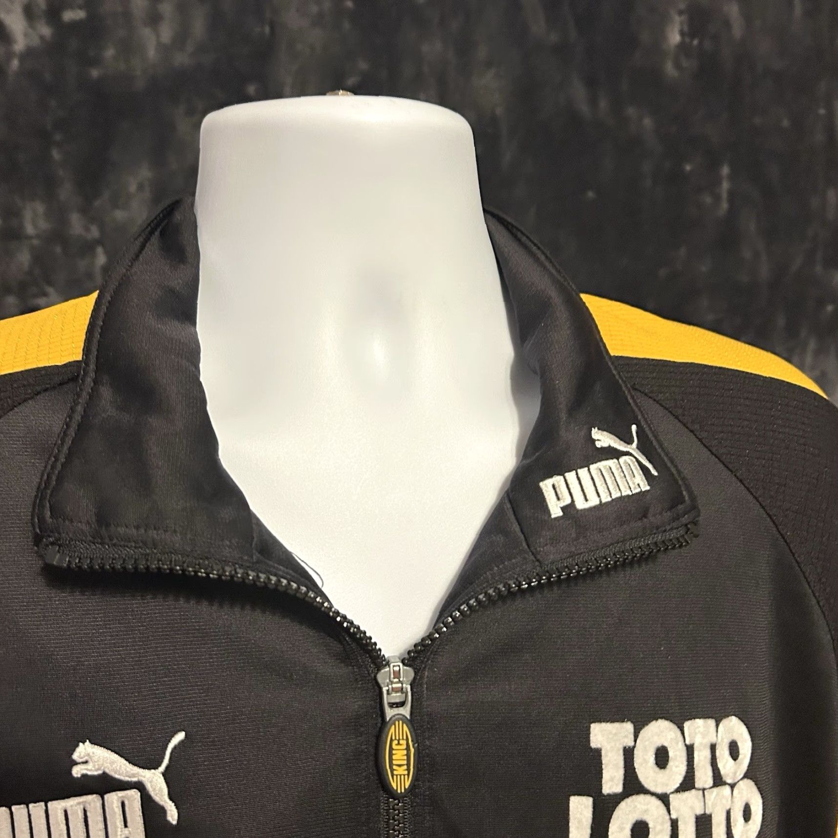 Puma PUMA King Full Zip Jacket Men XL Black Yellow Multicolor Logo Zipper Pocket Front Zip Workwear Outdoor Fall Winter Spring Size US XL / EU 56 / 4 - 5 Thumbnail