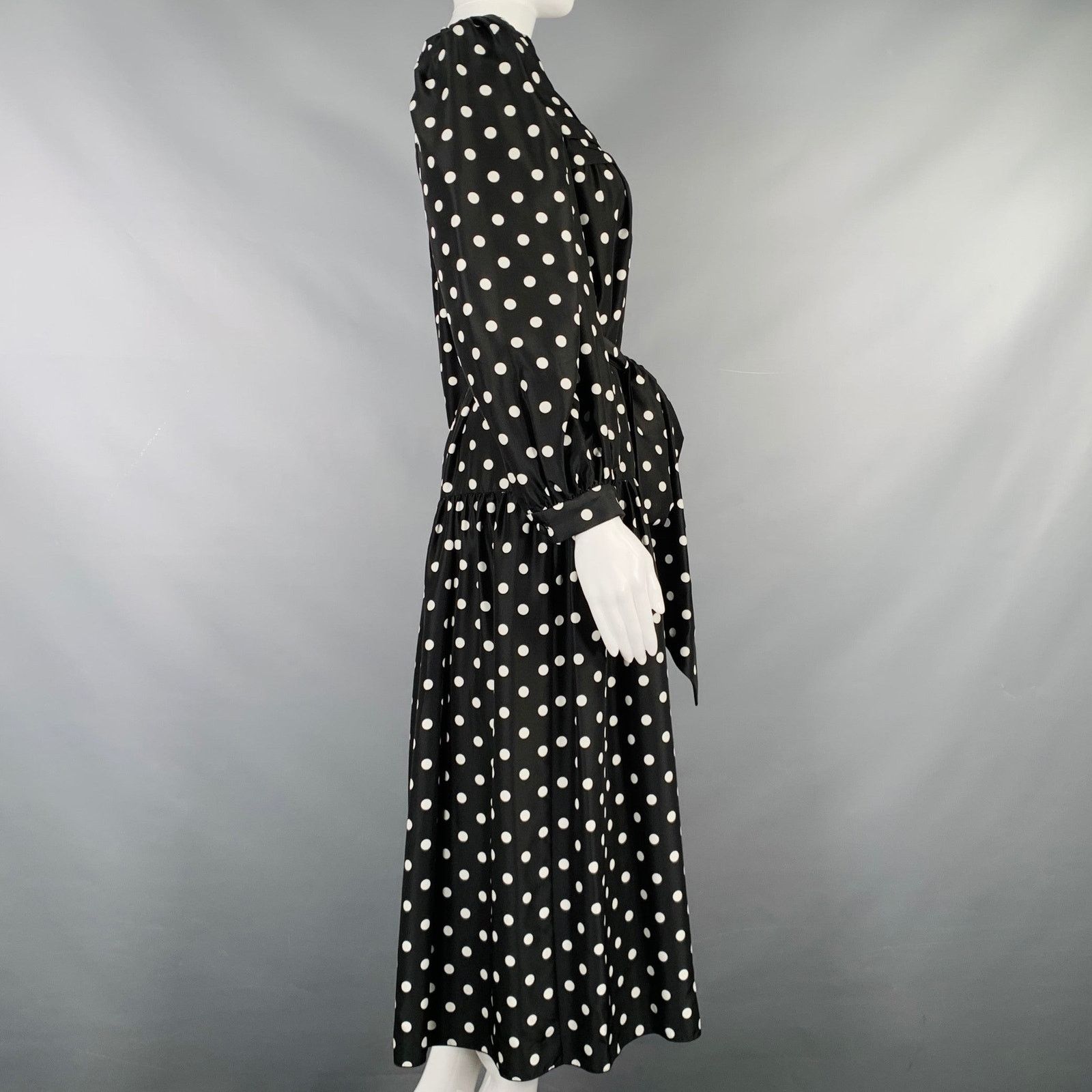 Marc Jacobs MARC JACOBS Size 2 Black White Silk Polka Dot A-Line Dress Size XS / US 0-2 / IT 36-38 - 3 Thumbnail