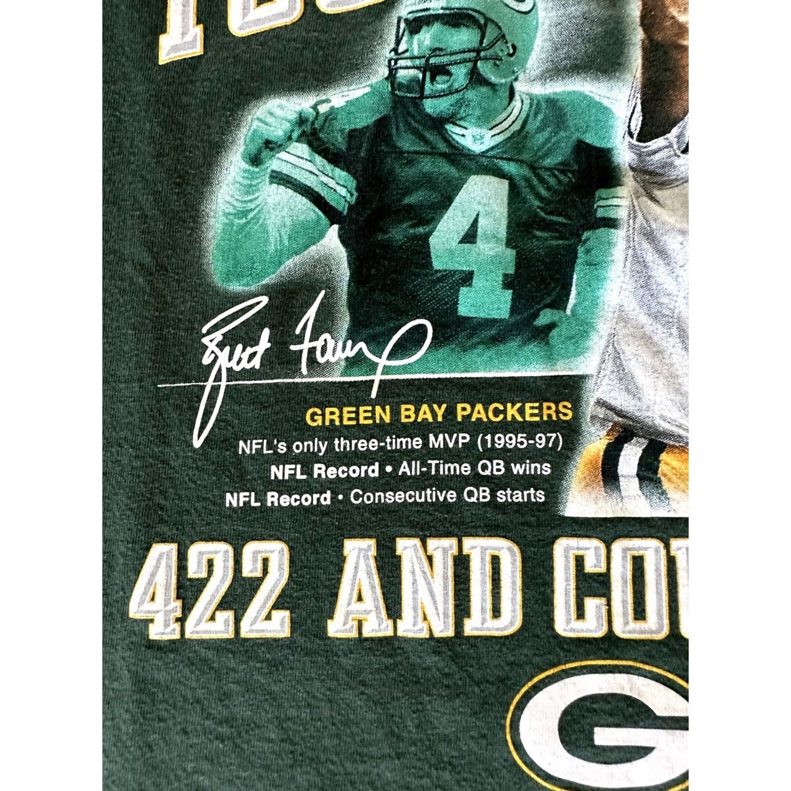 Reebok Vintage Reebok Green Bay Packers Brett Favre All Time Touchdown Leader Tee Y2K 2XL Green Mens Size US XXL / EU 58 / 5 - 3 Thumbnail