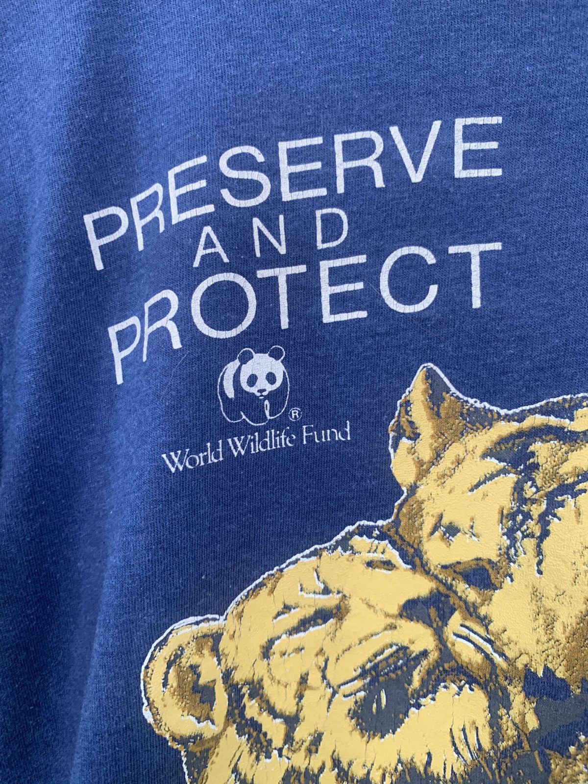 Habitat × Vintage × WWF Vintage 80s World Wildlife Fund WWF Preserve And Protect Tee Size US S / EU 44-46 / 1 - 3 Thumbnail