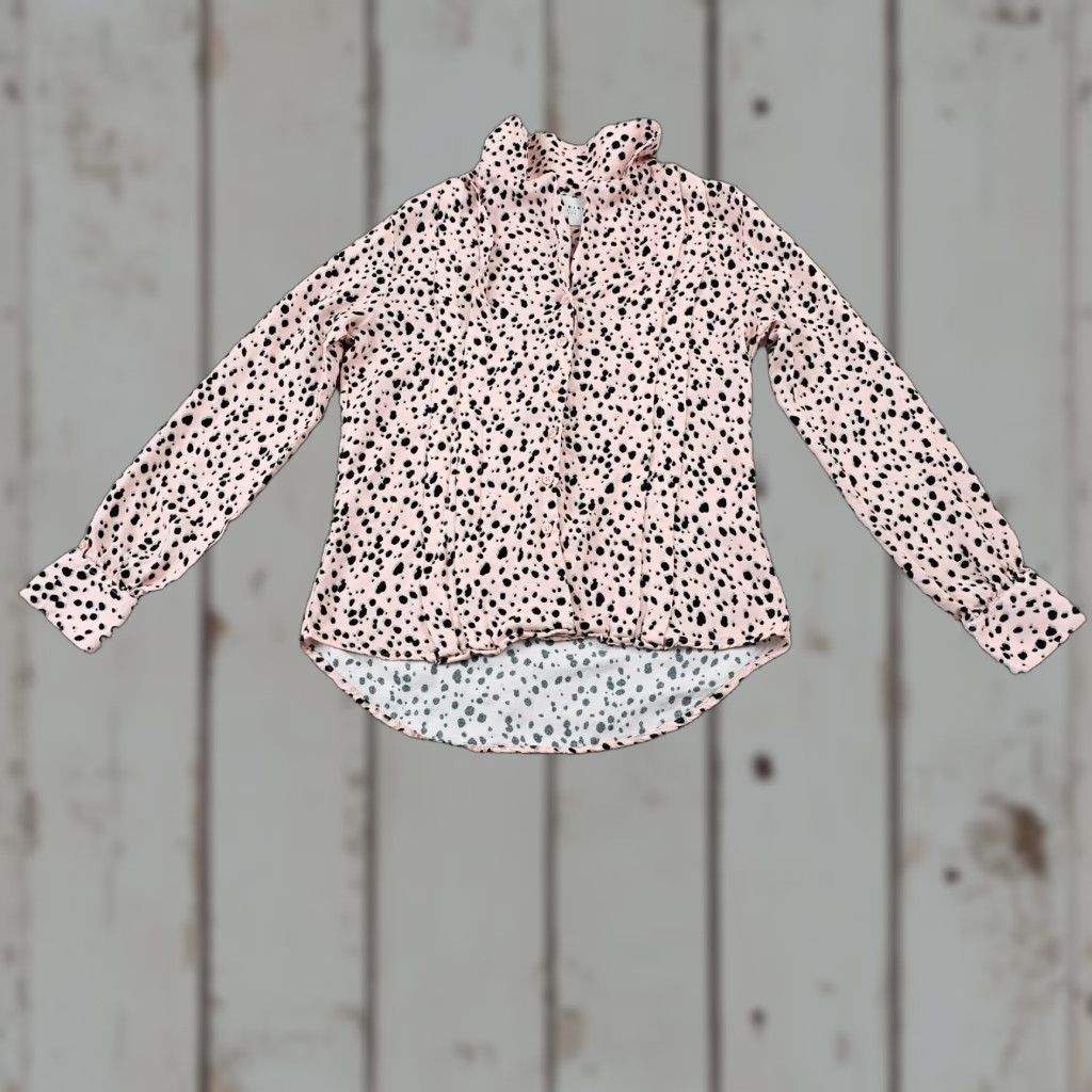 Pinko VINTAGE The Shirt Rochelle Behrens Button-Up Shirt Womens XS Pink Polka Dot Long Sleeve Size XS / US 0-2 / IT 36-38 - 1 Thumbnail