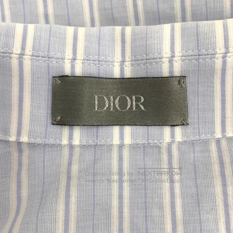 Dior Dior Light blue striped cotton lapel half-zipper short-sle Size US S / EU 44-46 / 1 - 6 Thumbnail
