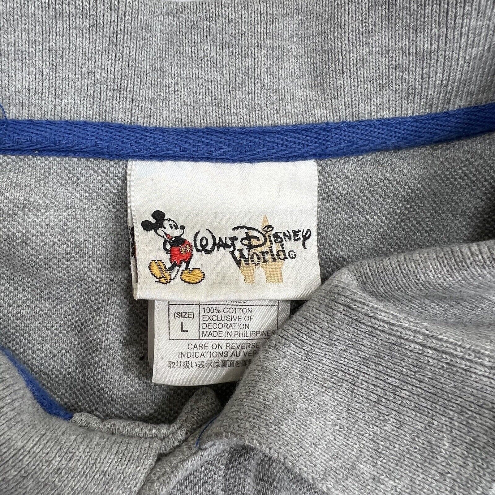 Disney Vintage Walt Disney World Gray Blue Mickey Mouse Polo Size US L / EU 52-54 / 3 - 3 Thumbnail