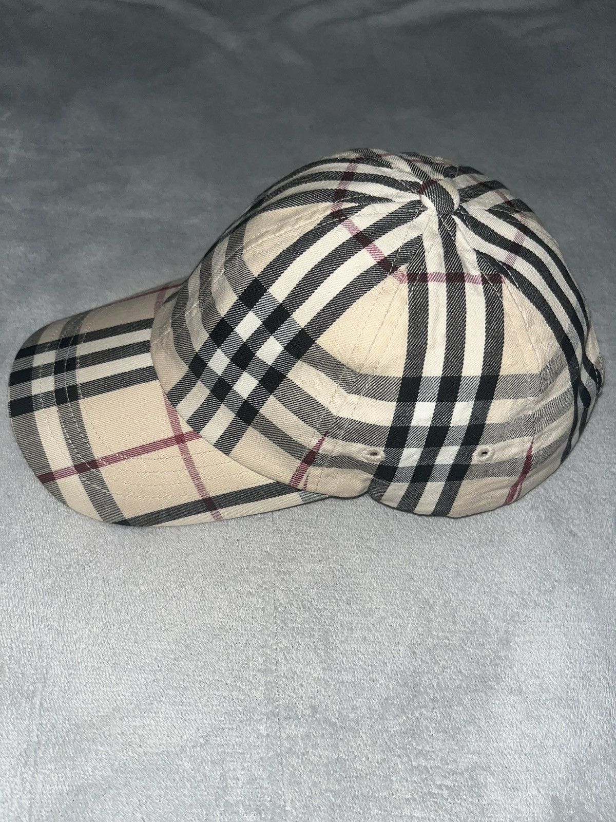 image of Vintage Burberry Classic Nova Check Baseball Cap in Beige, Men's