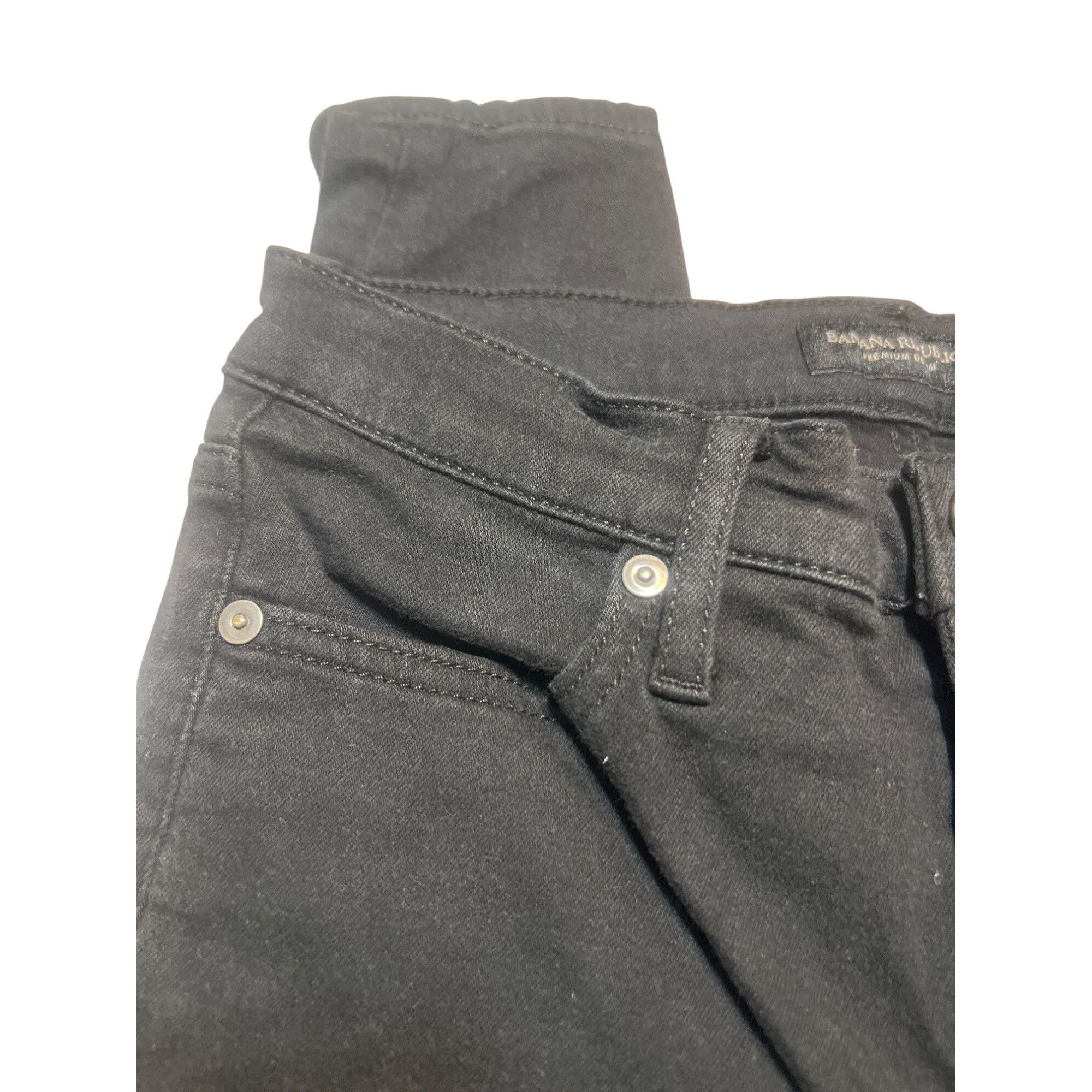 Banana Republic Banana Republic Black Devon Denim Jeans Skinny Mid Rise 5 Po Size 26" / US 2 / IT 38 - 2 Thumbnail