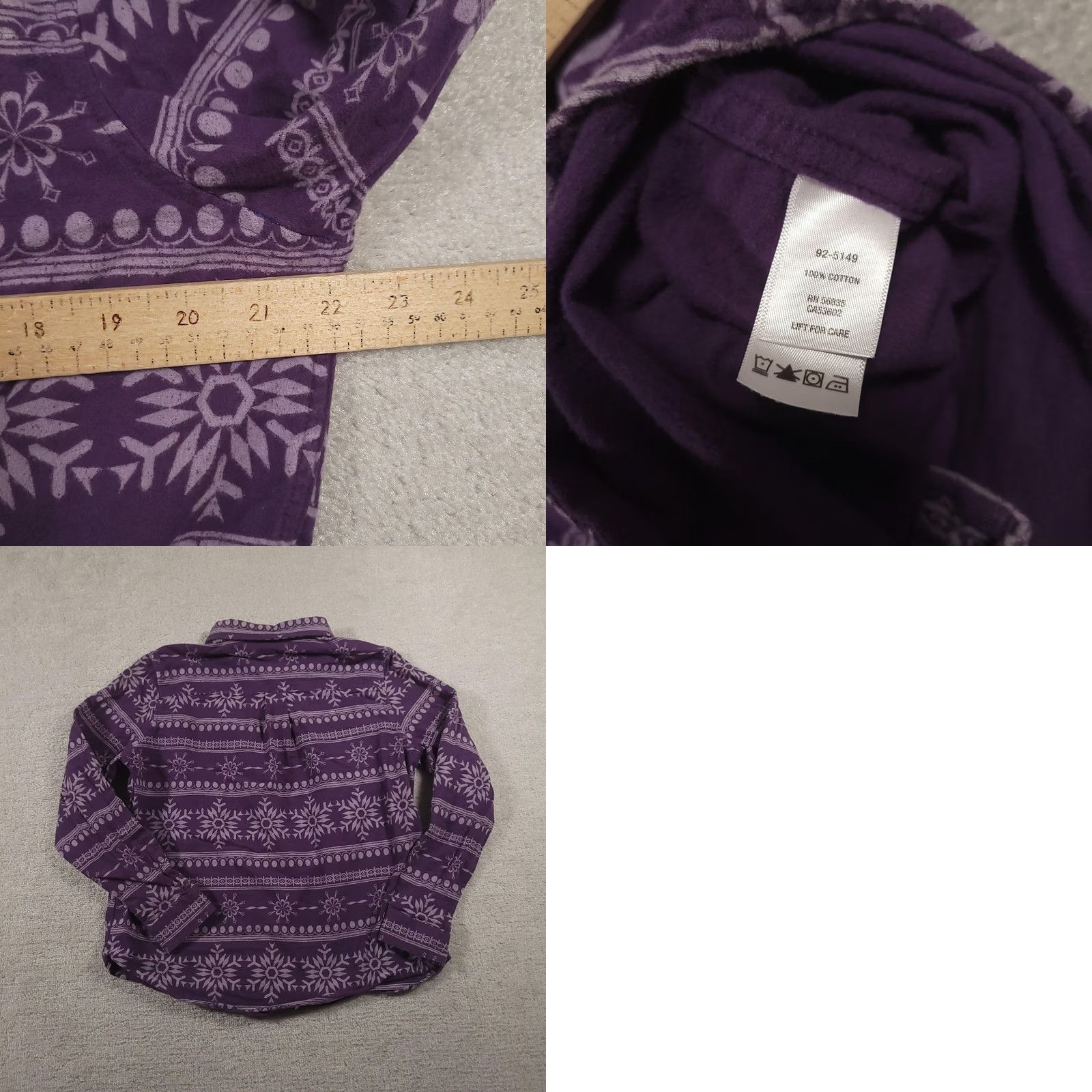 Vintage Cabela's Shirt Mens L Purple Snowflake Fleece Button-Up Winter Pattern Outdoors Size US L / EU 52-54 / 3 - 8 Thumbnail