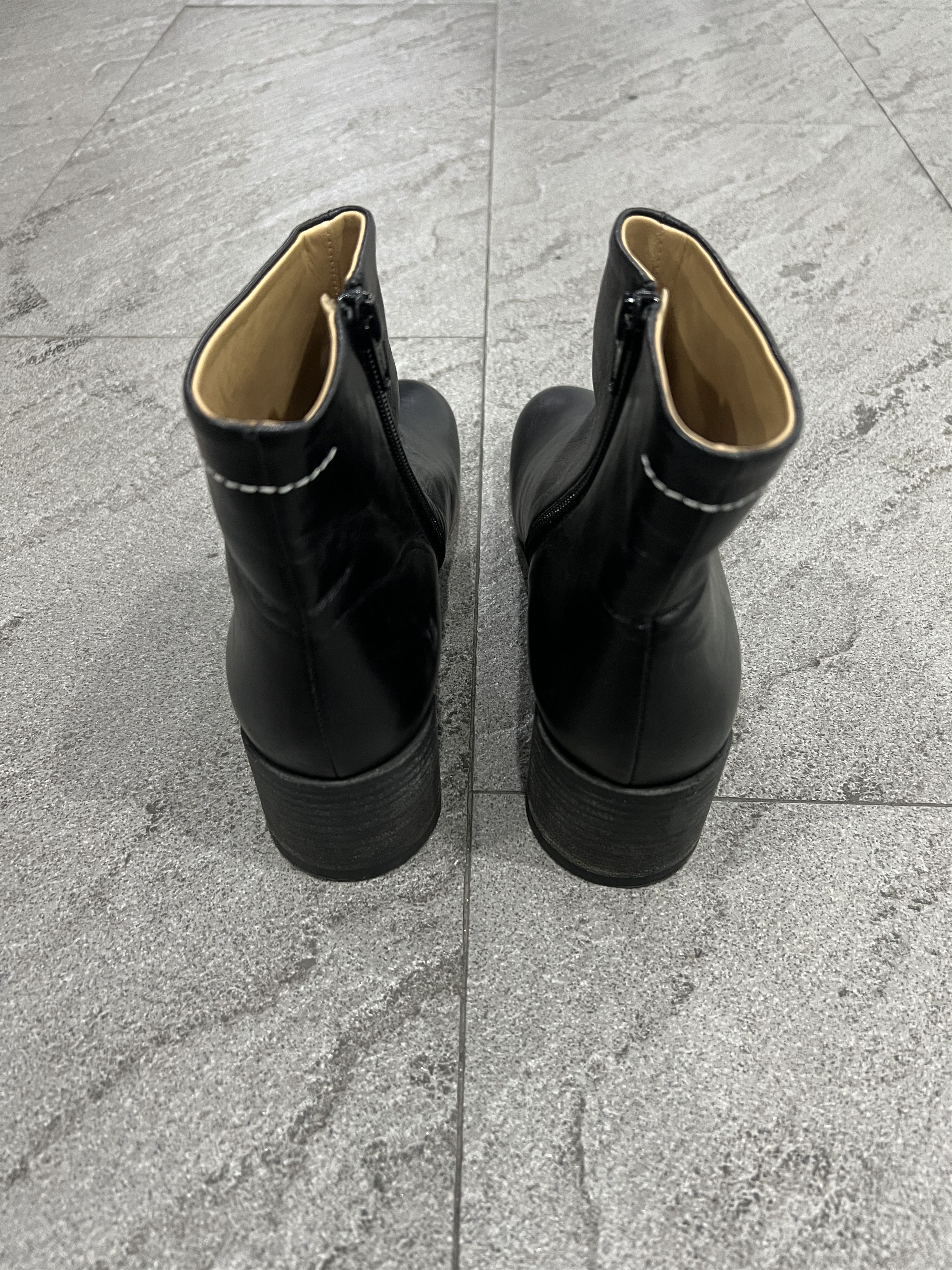 Maison Margiela MM6 Maison Margiela Black Leather Ankle Boot Heel EU37 Size US 7 / IT 37 - 4 Thumbnail