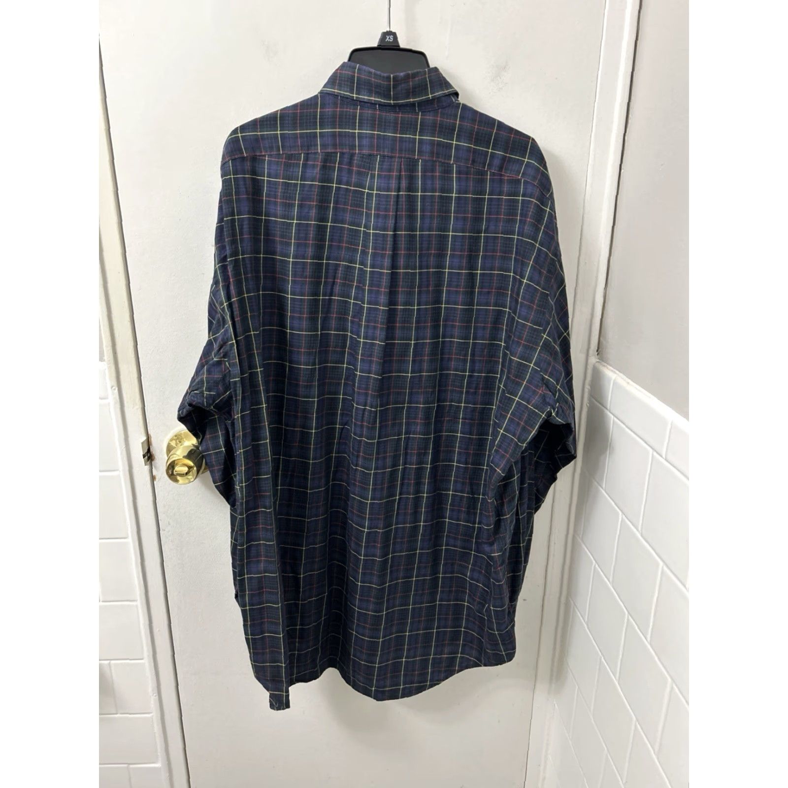 Ralph Lauren VINTAGE Ralph Lauren Blake Shirt Mens Large Navy Blue Plaid Cotton Button Down L/S Size US L / EU 52-54 / 3 - 7 Thumbnail