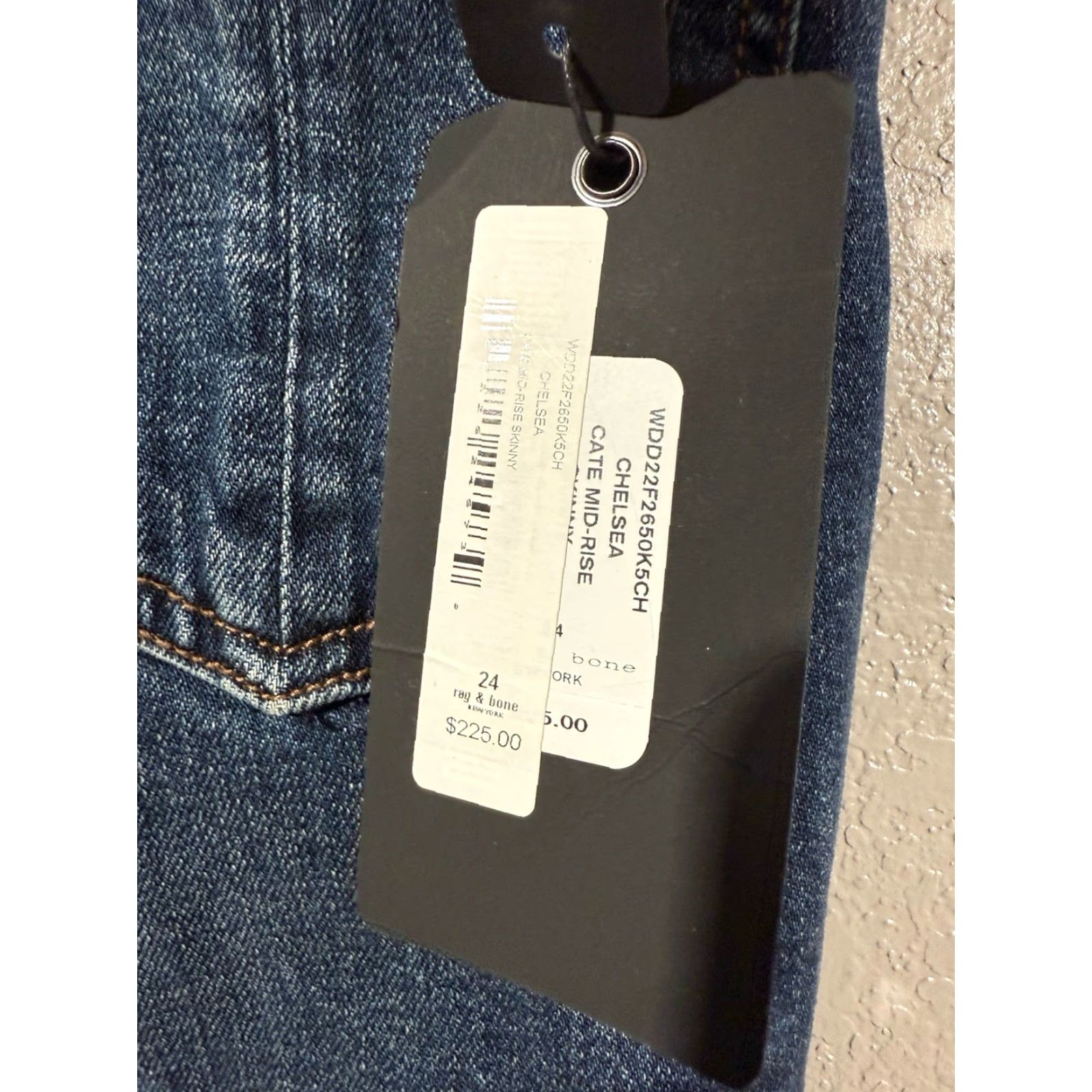 Rag & Bone rag & bone Cate Jeans Womens Skinny Mid Blue 5-Pocket Denim Regular Size 24 Size 42" / US 20 - 7 Thumbnail