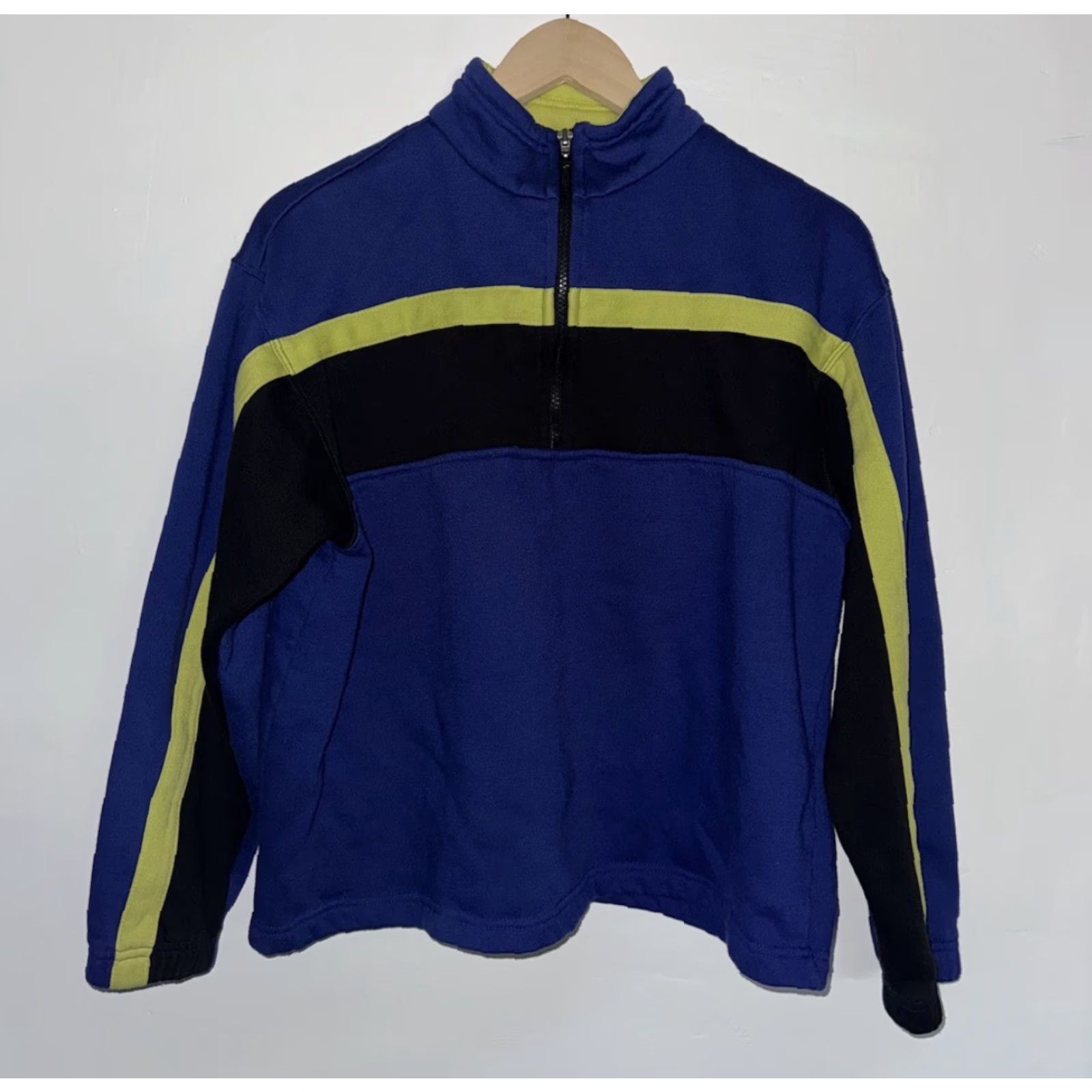 Vintage VINTAGE Pacer Quarter Zip Sweater Men Medium Blue Cropped Pullover 22X21 M Size US M / EU 48-50 / 2 - 2 Thumbnail