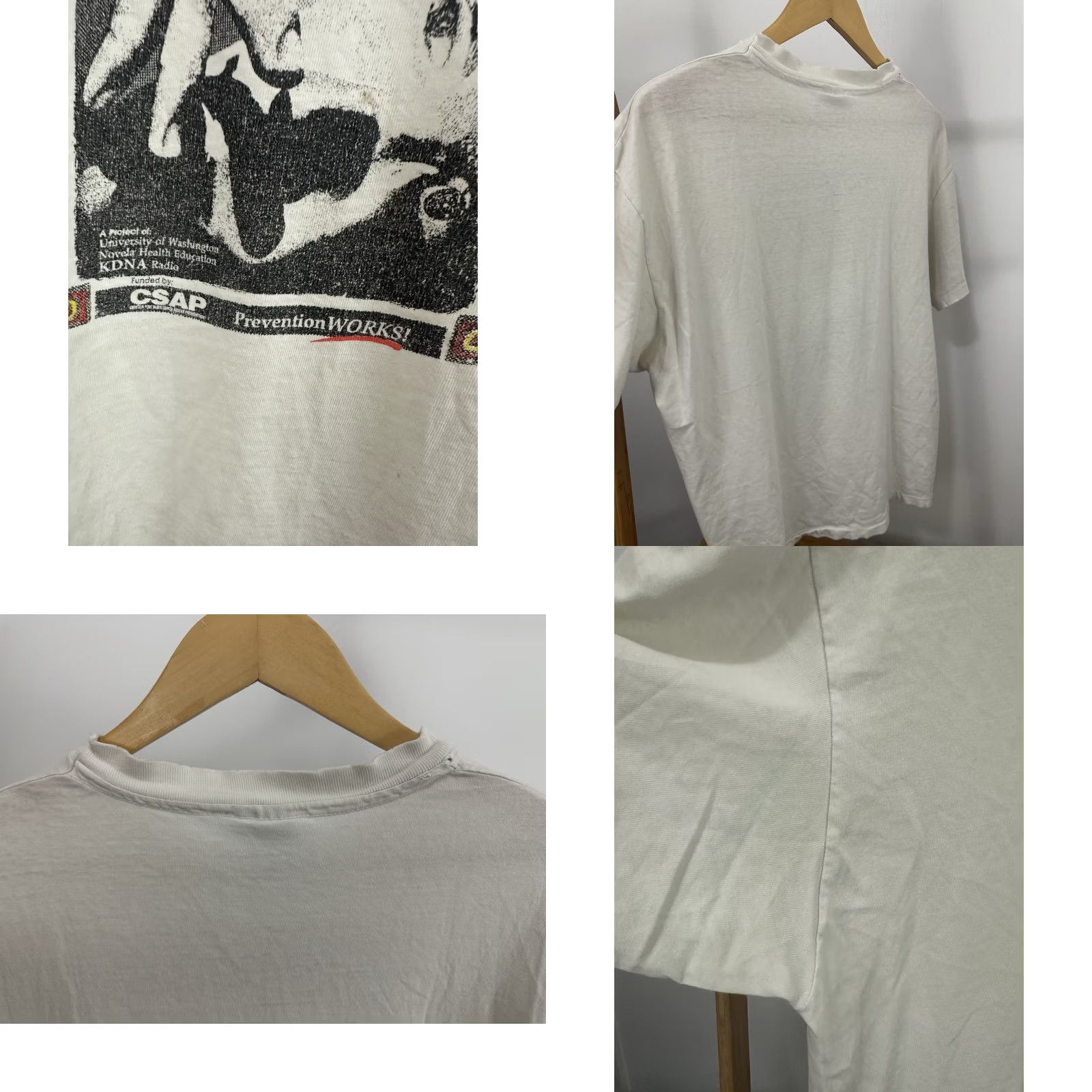 Hanes VTG 90s Hanes T-Shirt White XL Short Sleeve Mens Drug Alcohol Recovery CSAP Drug Addiction sobriety NA NA Alcohol Anonymous Narcotics Anonymous We Size US L / EU 52-54 / 3 - 8 Thumbnail