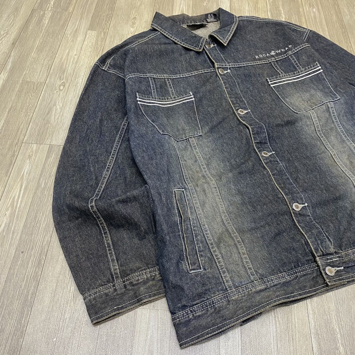 Rocawear × Vintage Rare Vintage Rocawear Jean Jacket Be Visible Demand Respect Size US XXL / EU 58 / 5 - 10 Thumbnail